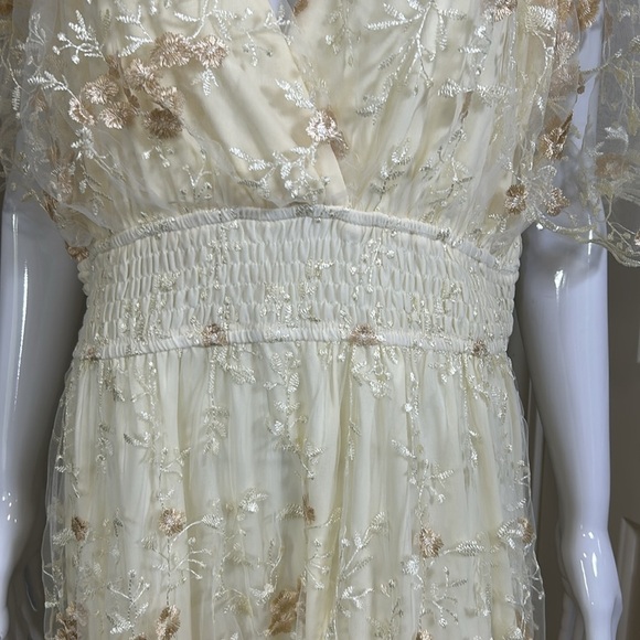Baltic Born Eleanor Embroidered Midi Dress Cream Floral Vneck Lined Sz 1XL NEW - Picture 8 of 16
